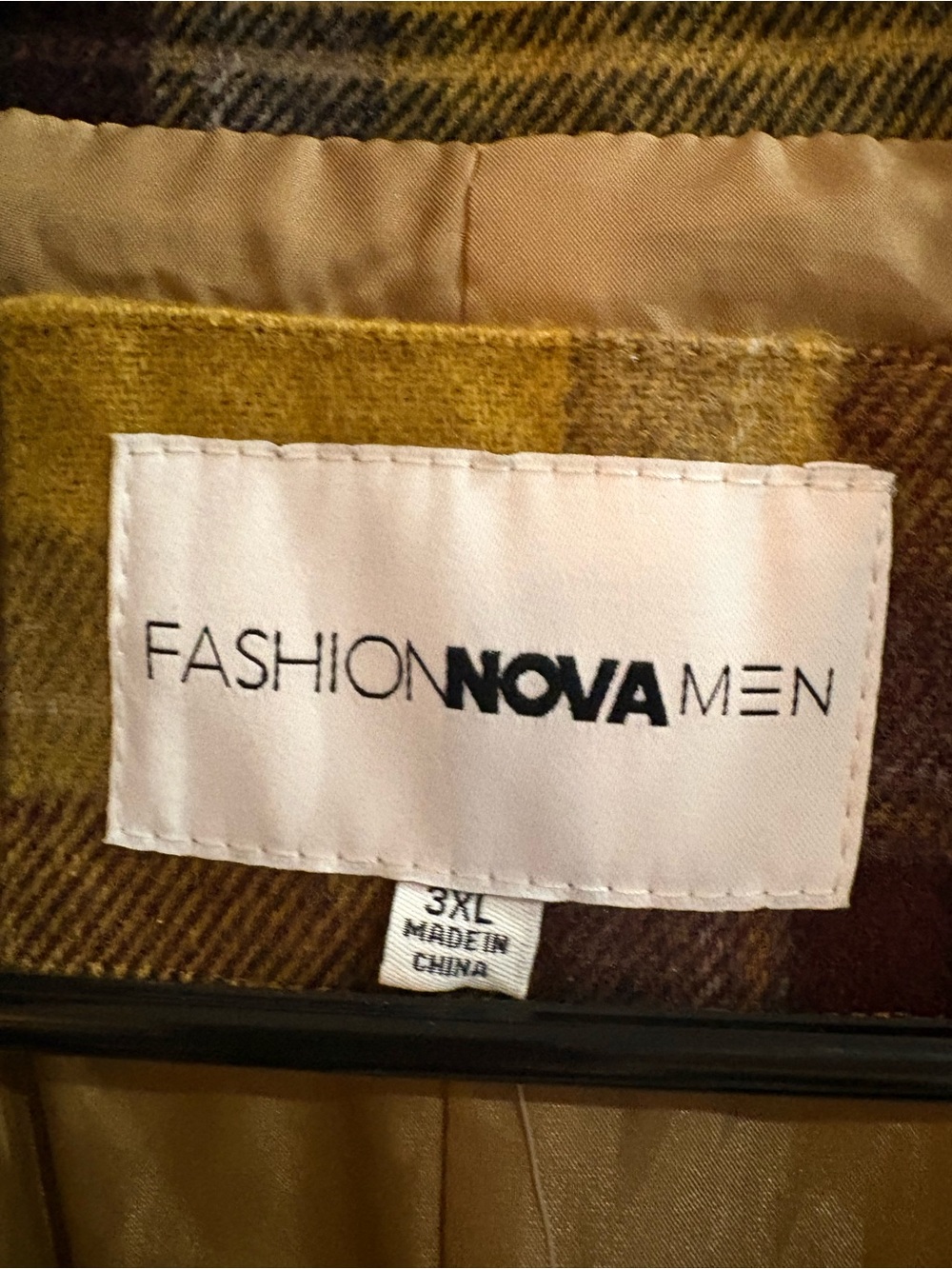 Fashion Nova Men Jackson Plaid Overcoat Size 3XL - Picture 2 of 4
